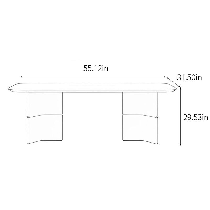 Italian style light luxury home table, 29.53"H x 55.12"L x 31.5"W