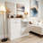 White Two-drawer Tilt-out Trash Cabinet – 10-gallon Kitchen Waste Bin Storage With Hidden Compartments & Countertop