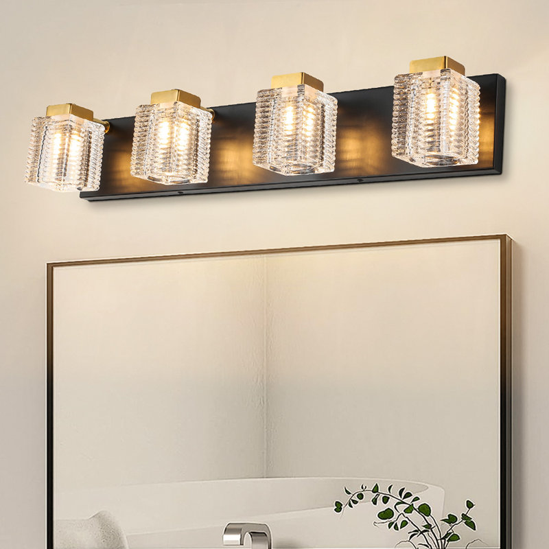 Delexus 4 - Light Dimmable Vanity Light, Black/Gold