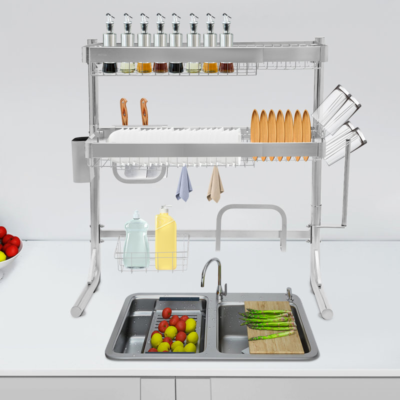 2 Tier Over-Sink Dish Drainer Drying Rack