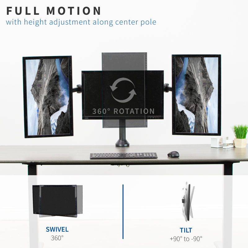 ErgoFlex Triple 13"-32" High-Grade Steel Monitor Desk Mount