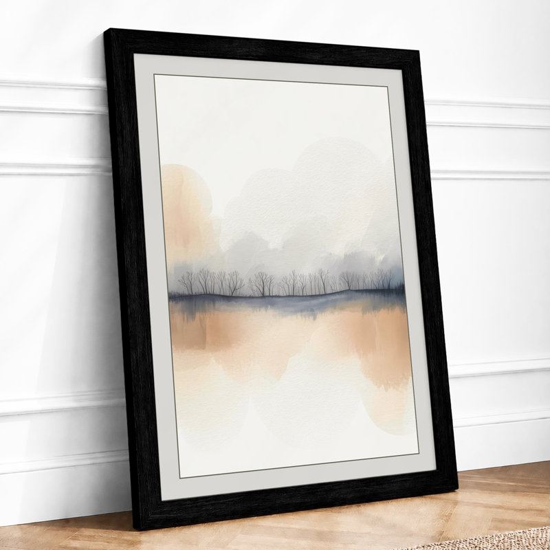 Still Water, Winter Trees Scandinavian - Print, Black, A4 - 29.7 x 21.0 cm