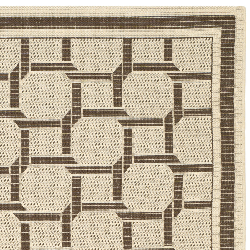 Tapis crème / chocolat Resort, Rectangle 5 pi 3 po x 7 pi 7 po