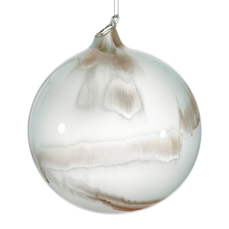 Ornement boule de verre, Blanc gris