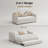 Upholstered Daybed with Vertical Channel Tufting, Pull-Out Trundle, Linen Beige, 3-in-1 Sofa Sleeper-406714411