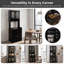 Armoire de cuisine noire, buffet de cuisine autoportant avec tablette à micro-ondes