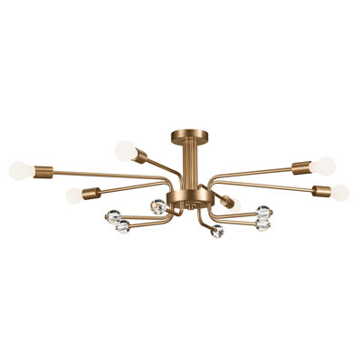Plafonnier encastré multi lumières avec cristal transparent