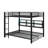 Metal Queen Over Queen Bunk Bed With Cabinets And LED