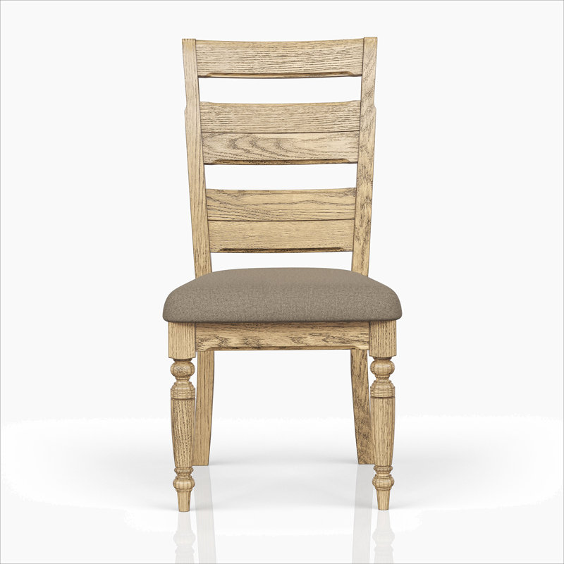 Chaise d'appoint à dossier échelle - Finition caramel (ensemble de 2), Brun