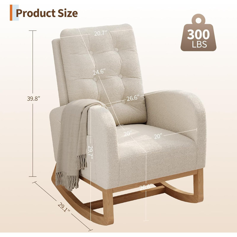 Fauteuil à bascule Modern, Blanc