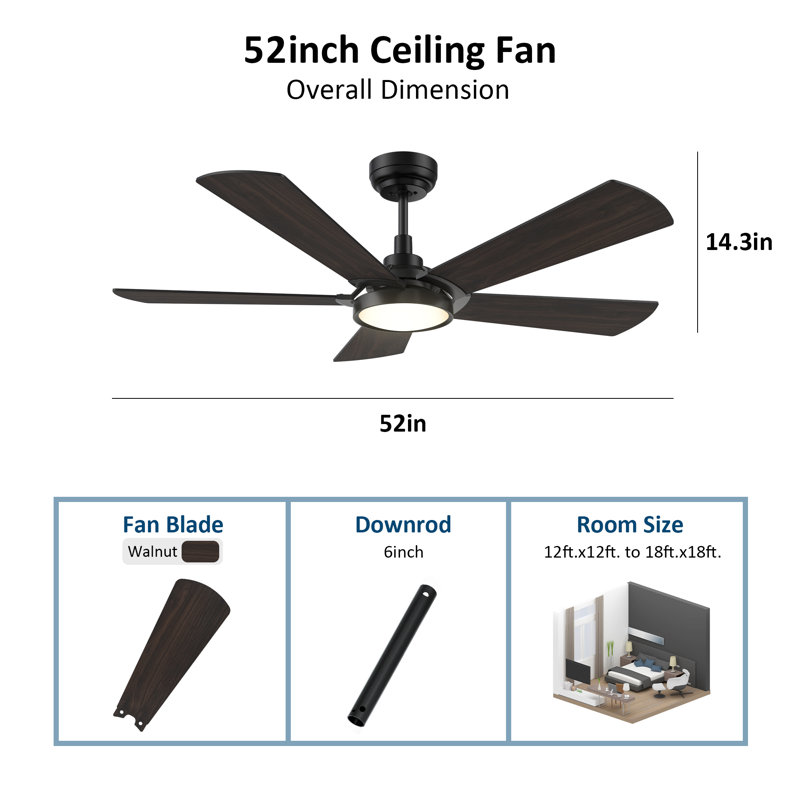 52'' Ceiling Fan with LED Lights