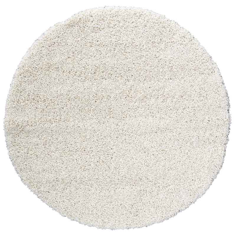Parsegh Solid Colour Shag Area Rug, Round 120cm