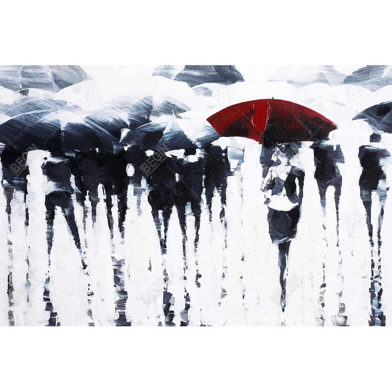 «Abstract Silhouettes Under The Rain» sur toile