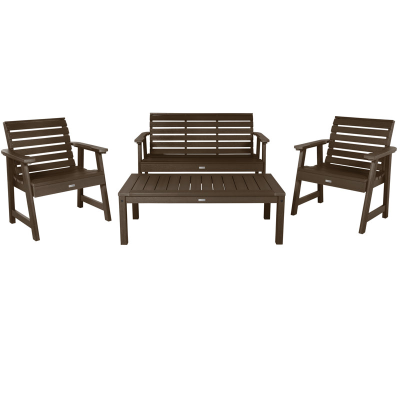 Anette 4 - Person Patio Conversation Set, Weathered Acorn