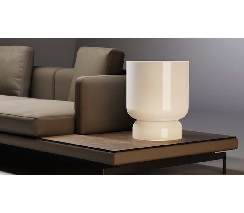 Totem Table Lamp Opal Glass Shades, 20" H x 13" W x 13" D
