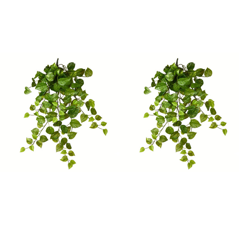 Buisson artificiel suspendu Pothos, H 28 po x l 9 po x P 12 po