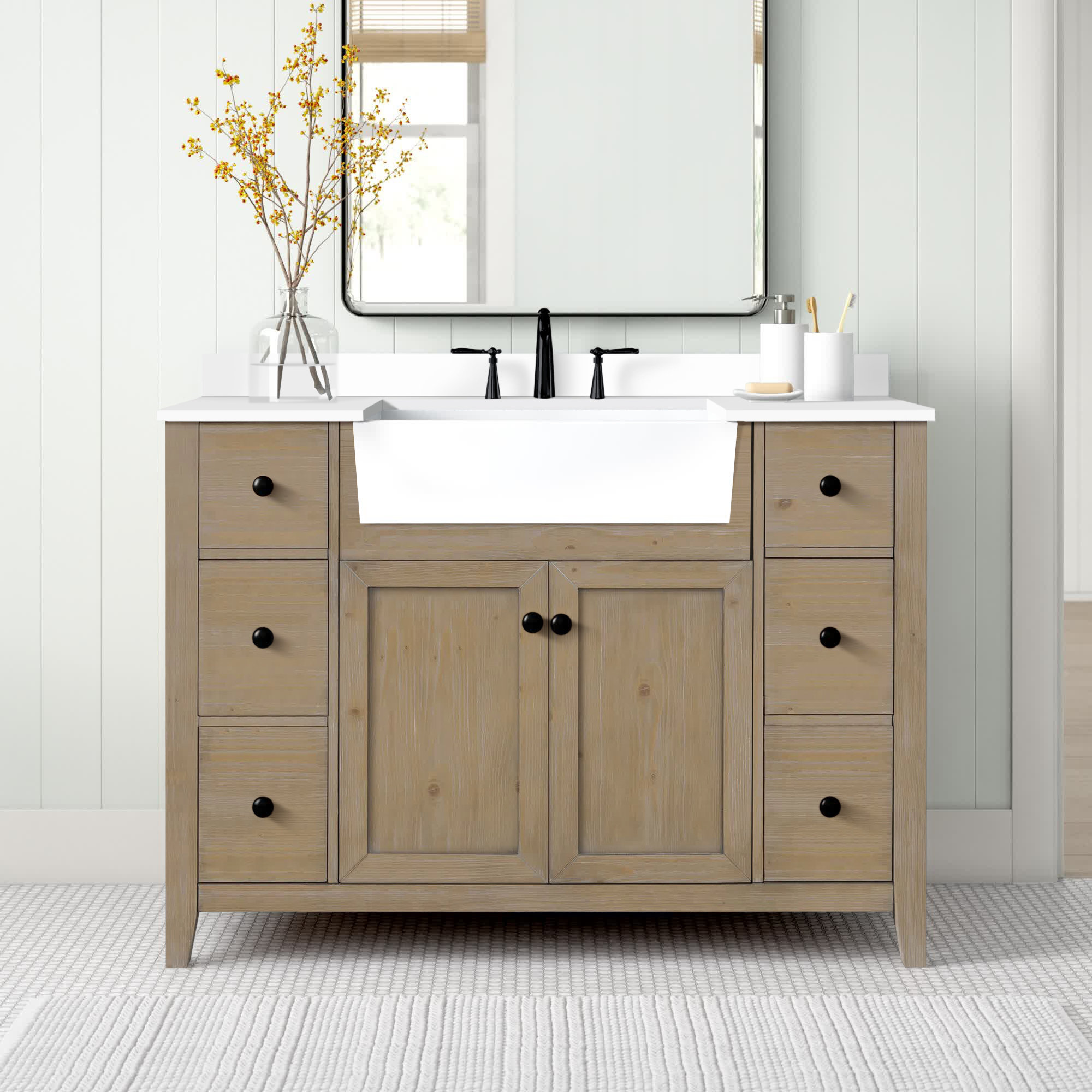 Clarion 48 Free Standing Single Bathroom Vanity With Marble Top 