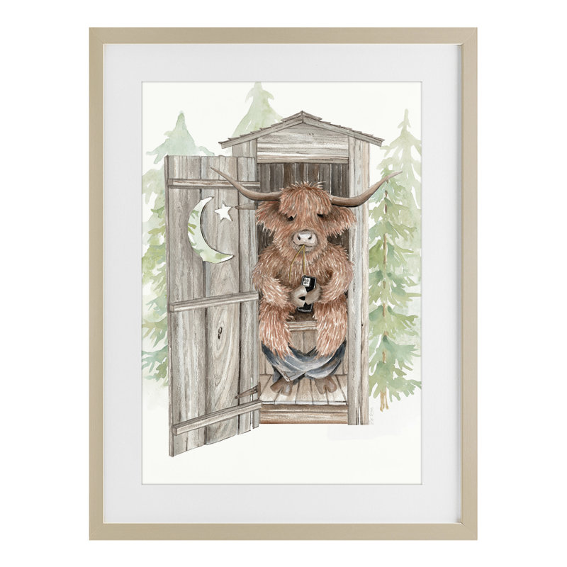 «Lost In Scroll Outhouse», reproduction sous verre encadrée, design par Cindy Jacobs, H 20 po x l 14 po