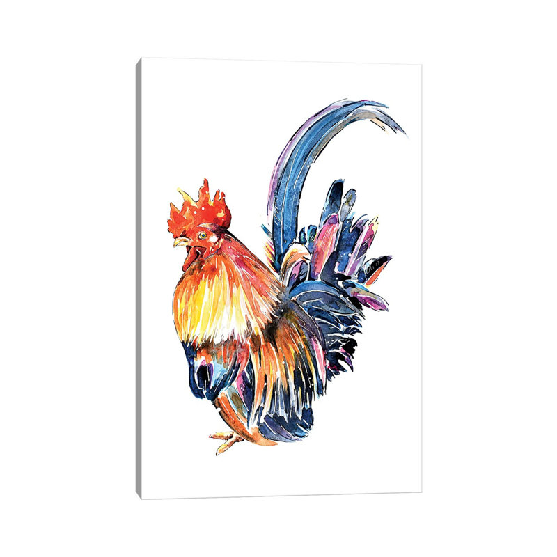 Rooster - Wrapped Canvas Painting, 66.04cm H x 45.72cm W