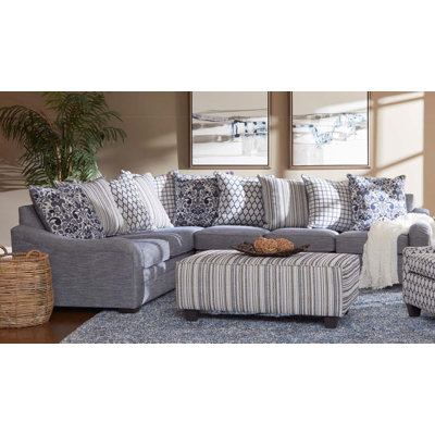 Upholstered L-Shaped Sectional with Ottoman Left Hand Facing