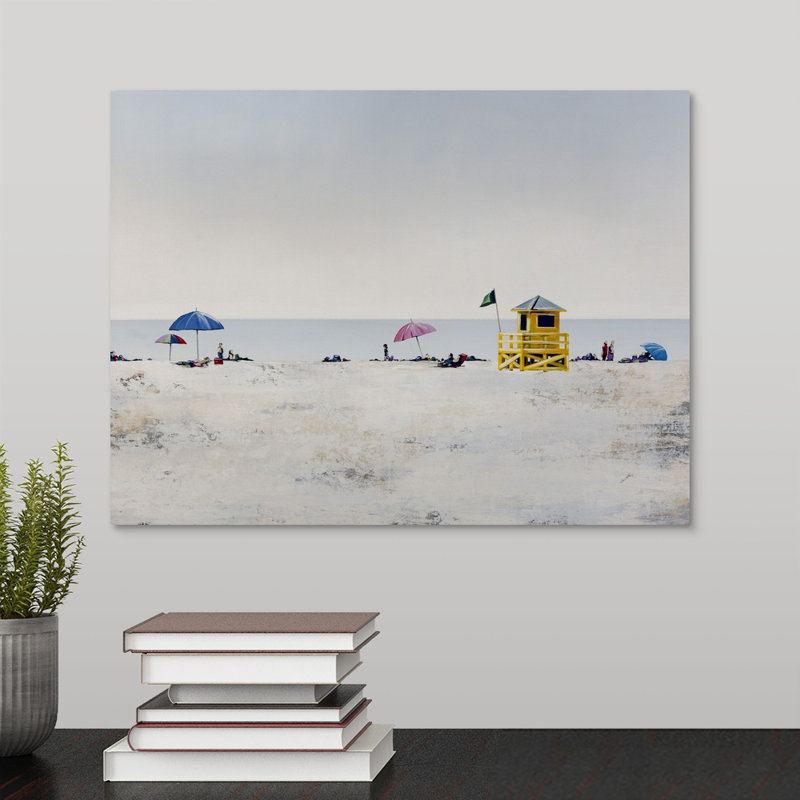 « soleil et sable i », peinture sur toile, Toile tendue, H 12 po x l 16 po x P 1,25 po
