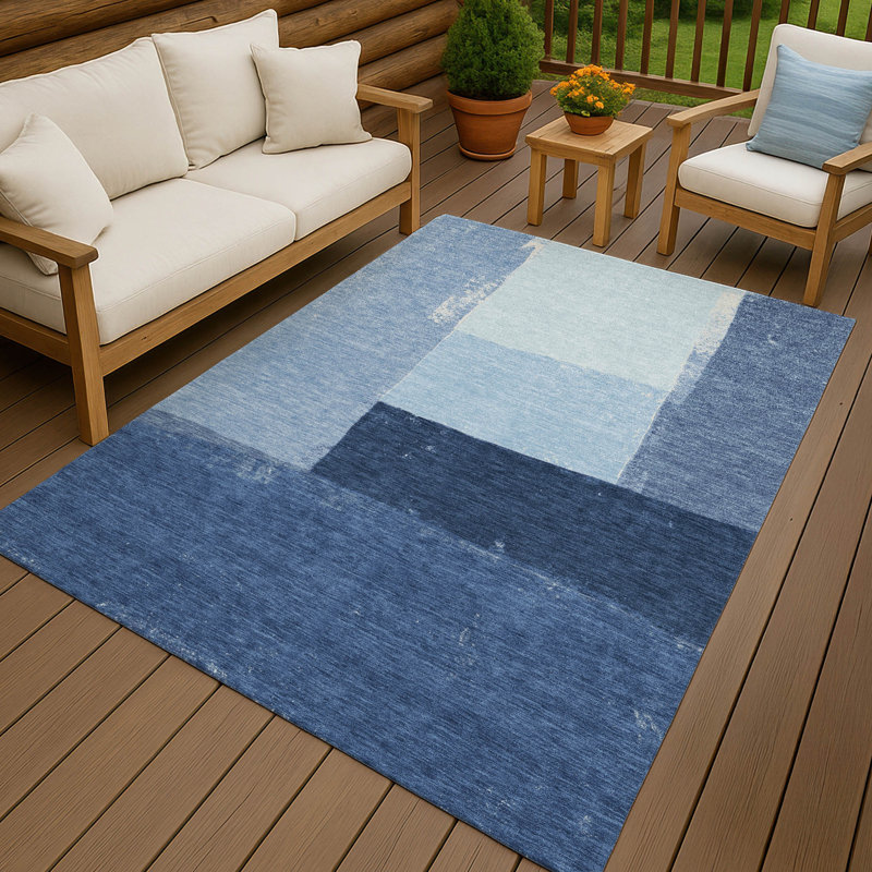 Machine Washable Indoor/Outdoor Chantille ACN2511 Modern Rug, Blue, Rectangle 8' x 10'