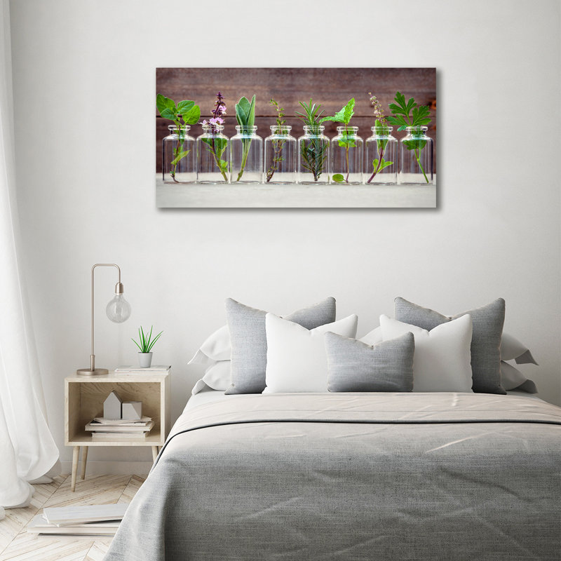 Plants In Jars - No Frame Print, Canvas, 70cm H x 140cm W x 2cm D