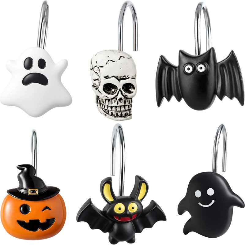 Skeleton Shower Curtain Hooks – Stainless Steel, Set Of 12
