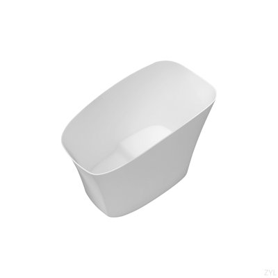 51 Inch Solid Surface Soaking Bathtub - Deep Soak Freestanding Tub