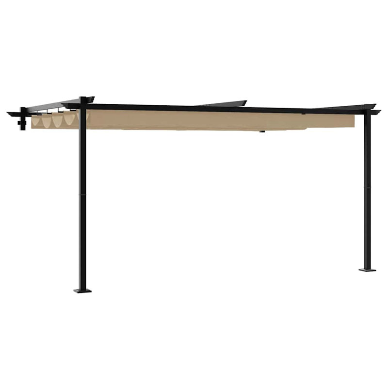  Wall Mounted Gazebo Anthracite Steel, 400" H x 400" W x 300" D, Taupe