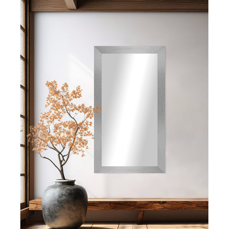 Miroir mural Maci Eileen, Tungstène argent, 33 po x 64 po