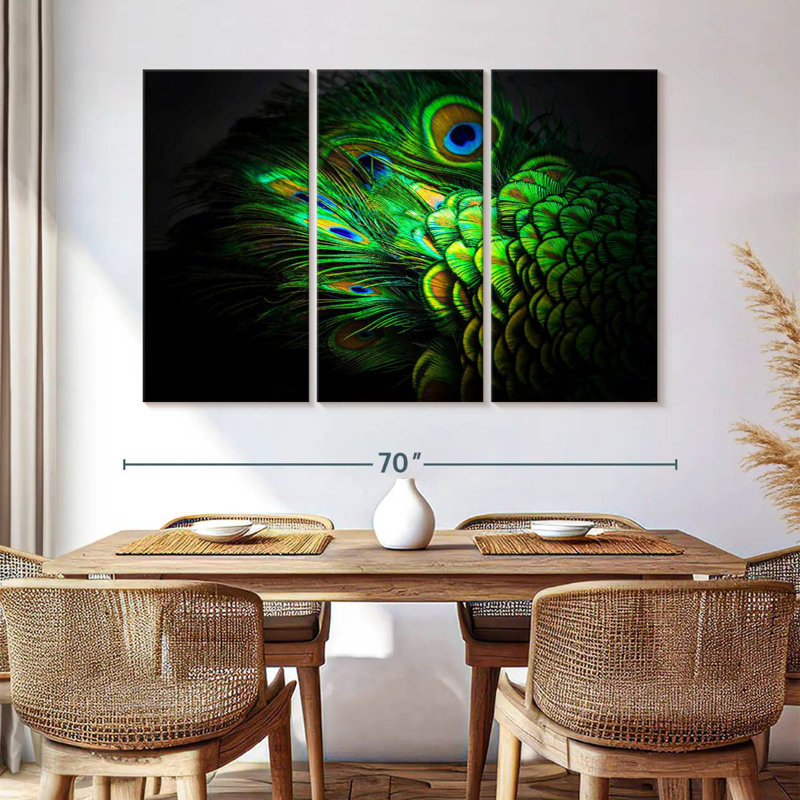 Brampt Emerald Peacock Feather, 42" H x 65" W
