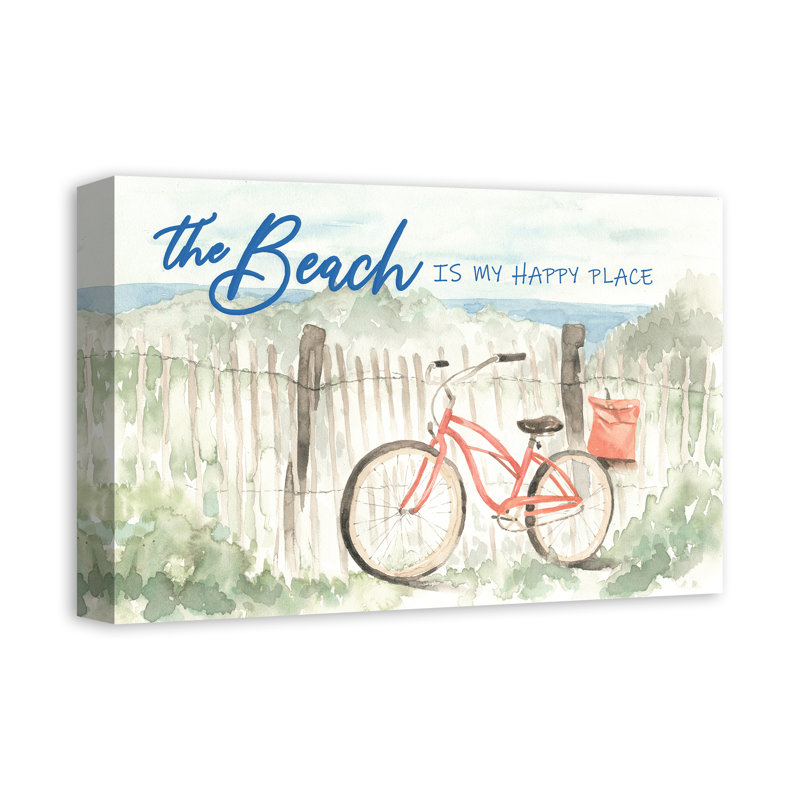 «The Beach Is My Happy Place», reproduction d'art sur toile tendue