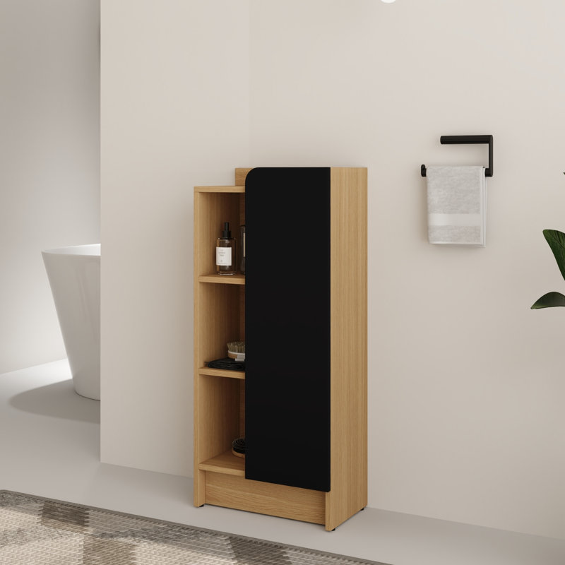 Armoire latérale autoportante en chêne clair de 16 po de hauteur, H 35,69 po x l 16 po x P 9,89 po