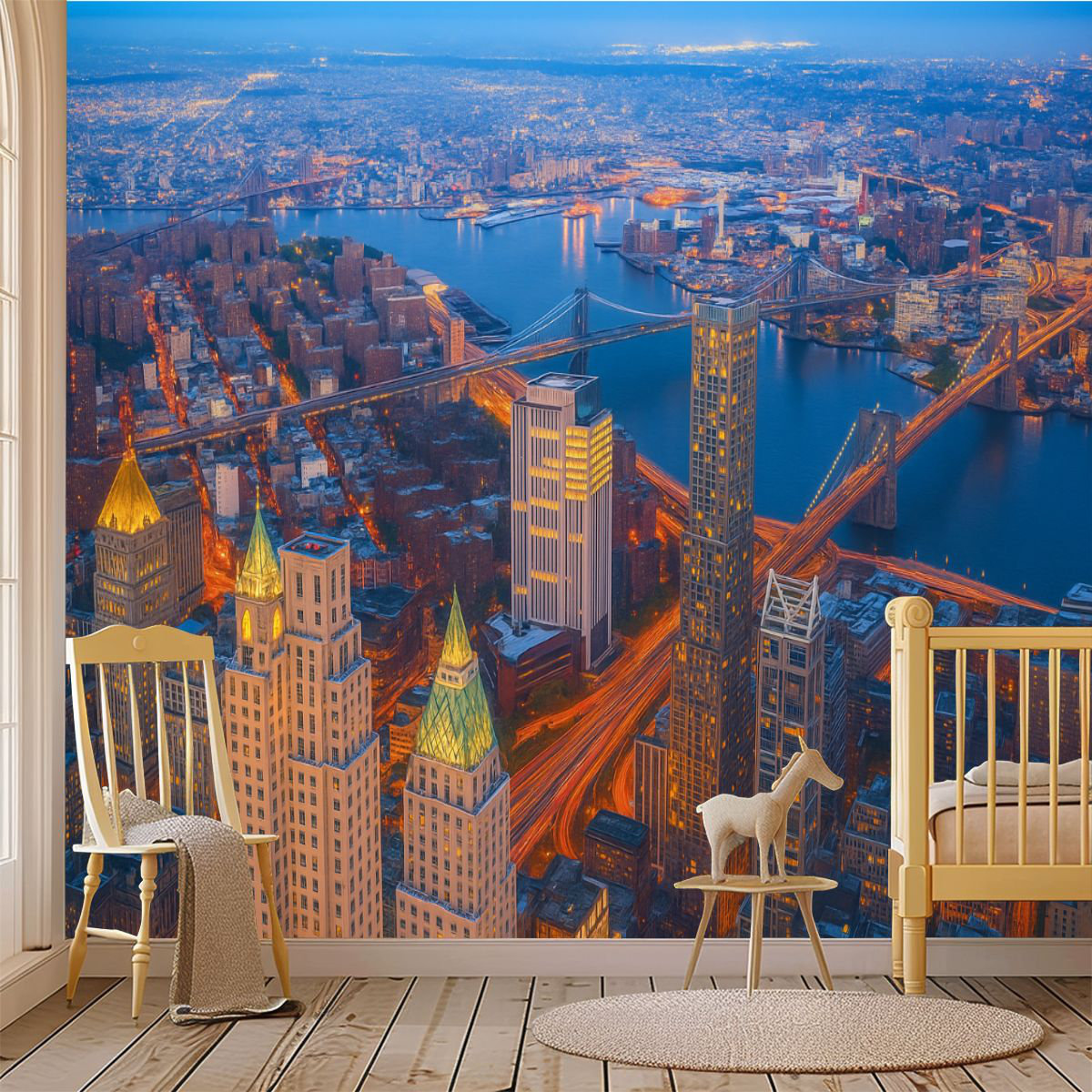 Latitude Run® Peel and Stick Wallpaper Wall Mural Aerial view New York ...