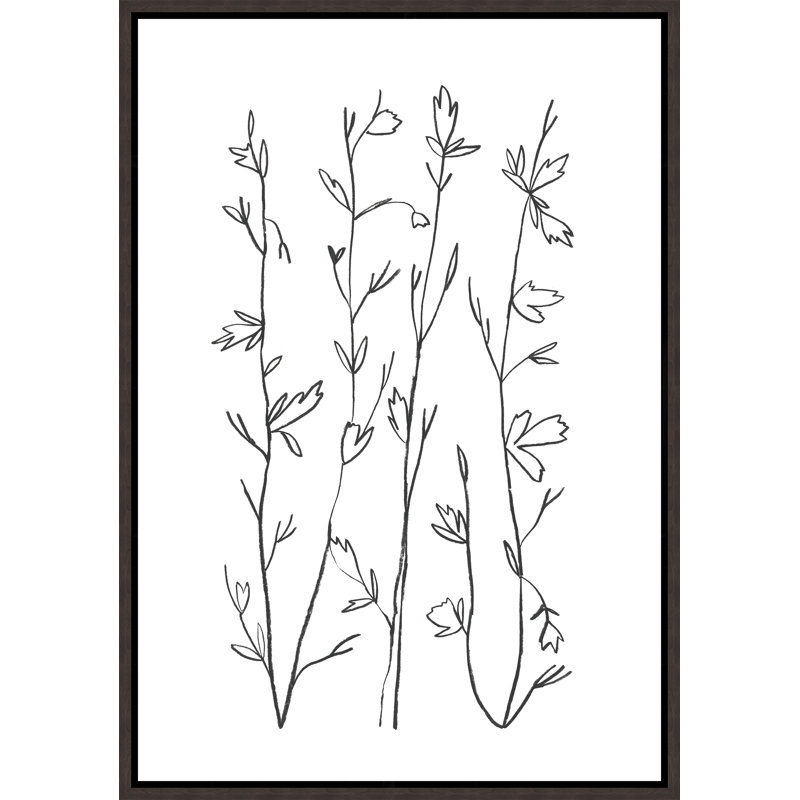 Dessin «Black I» par Elena Carlie - peinture à cadre flottant sur toile, Image au gel brossé, H 54,75 po x l 37,75 po