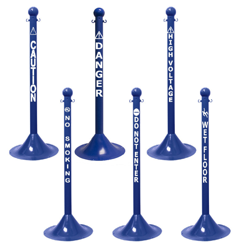 Poteau orange Mr. Chain Safety, Bleu