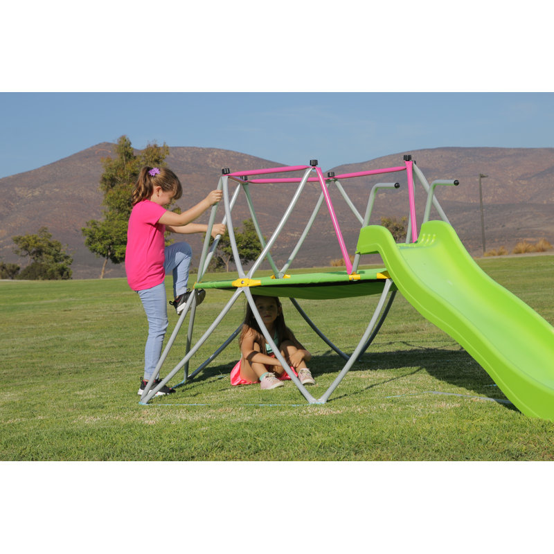  Platports Dome Climber with Slide - Ensemble de jeu d'extérieur Jungle Gym