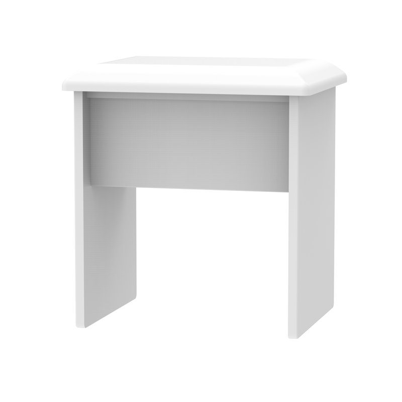 Fully Assembled Ratley Dressing Table Stool, White/White