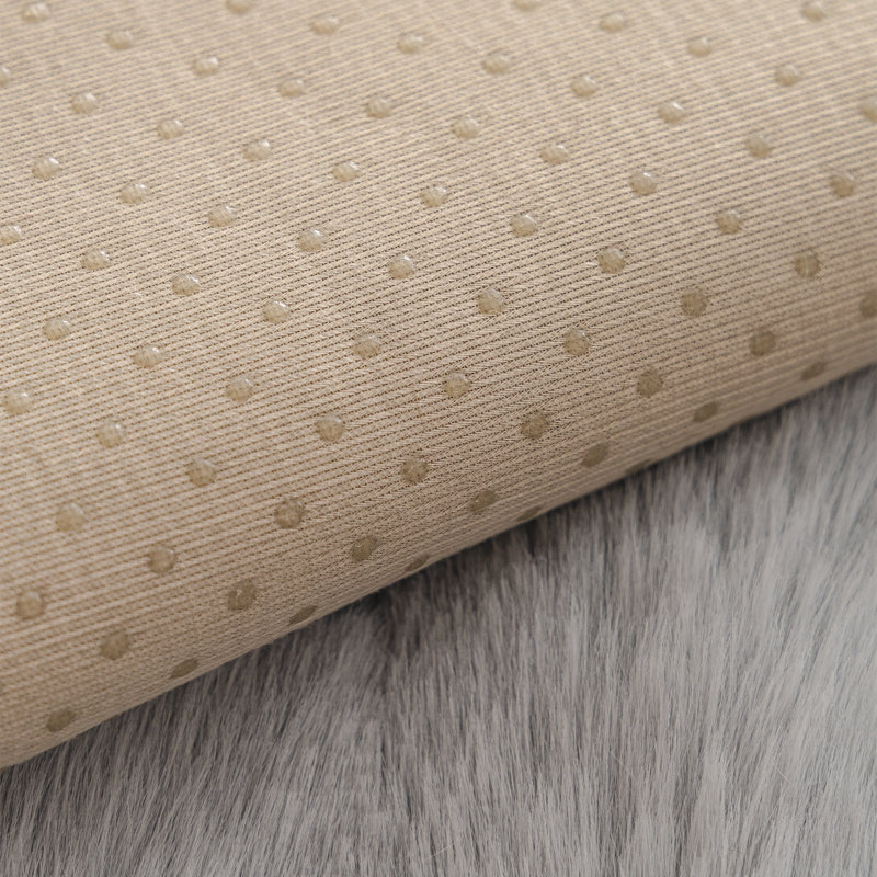 Ensemble de housse de chaise de salle à manger en peluche à motif vertical, Gris clair, 4 housses de chaise
