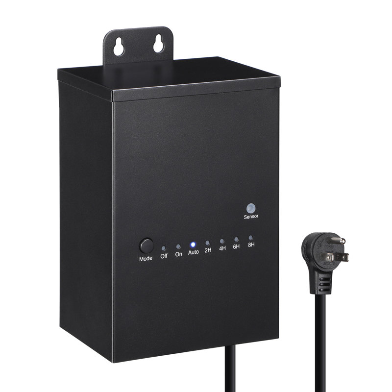 Transformateur extérieur 100W 120V AC to 12V DC basse tension avec minuterie à compte à rebours et capteur de lumière à photocellule