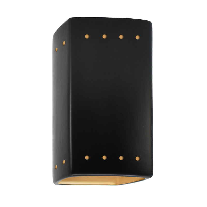 Axcel Ceramic LED Flush Mounted Sconce, Carbon Matte Black/Champagne Gold
