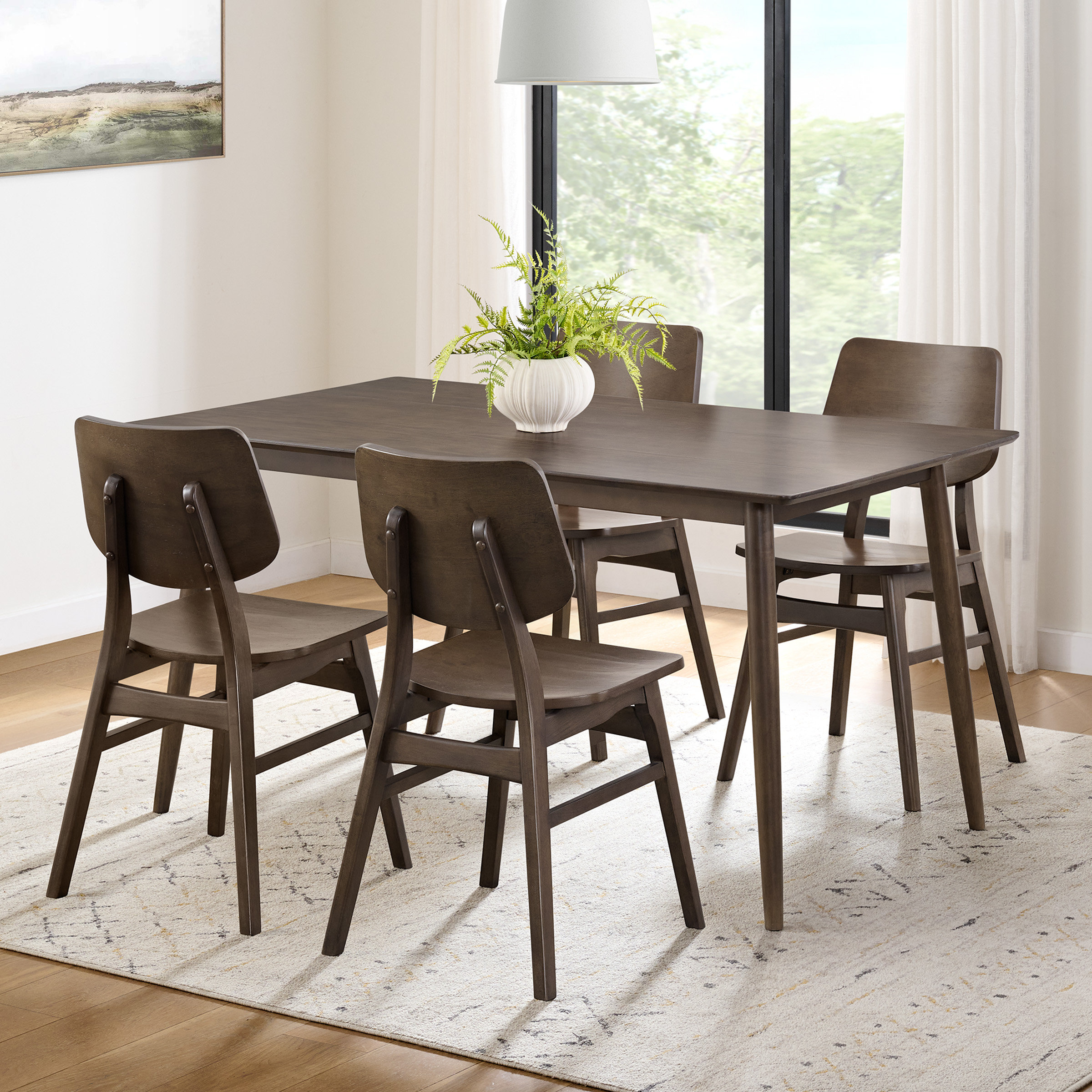 George Oliver Furniture Calais 5 Piece Dining Table Set For 4 With ...