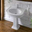 Isabella 34" White Ceramic Rectangular Pedestal Bathroom Sink with Overflow-60370992
