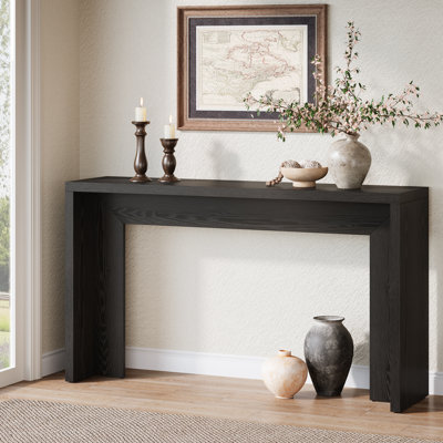 55" Farmhouse Console Table, Narrow Wooden Sofa Table For Entryway, Hallway, Living Room, Foyer