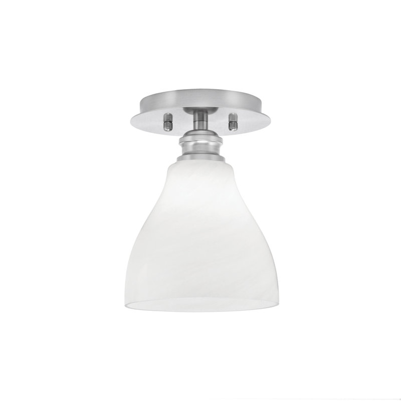 Plafonnier semi-encastré avec verre blanc 6,25 po Edge, Nickel brossé