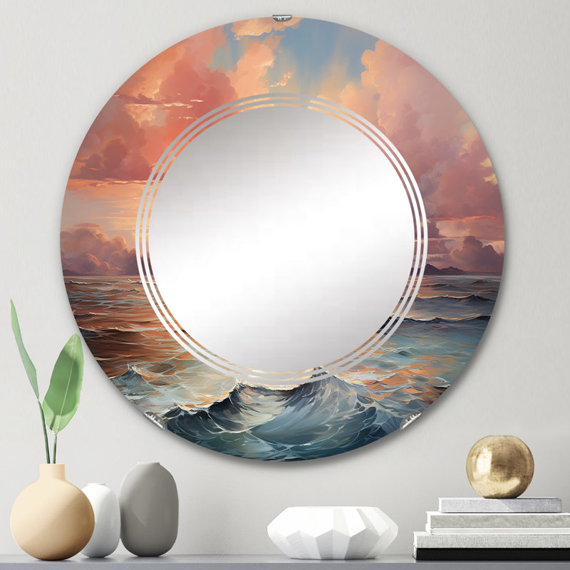 Miroir mural rond Oresund - Paysages, 24 po x 24 po