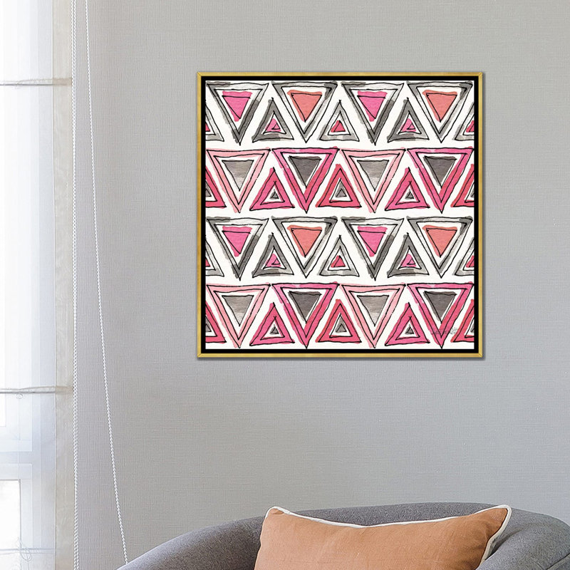 Art sur motif d’accents chic, Toile encadrée d'or, H 26 po x l 26 po x P 1,5 po