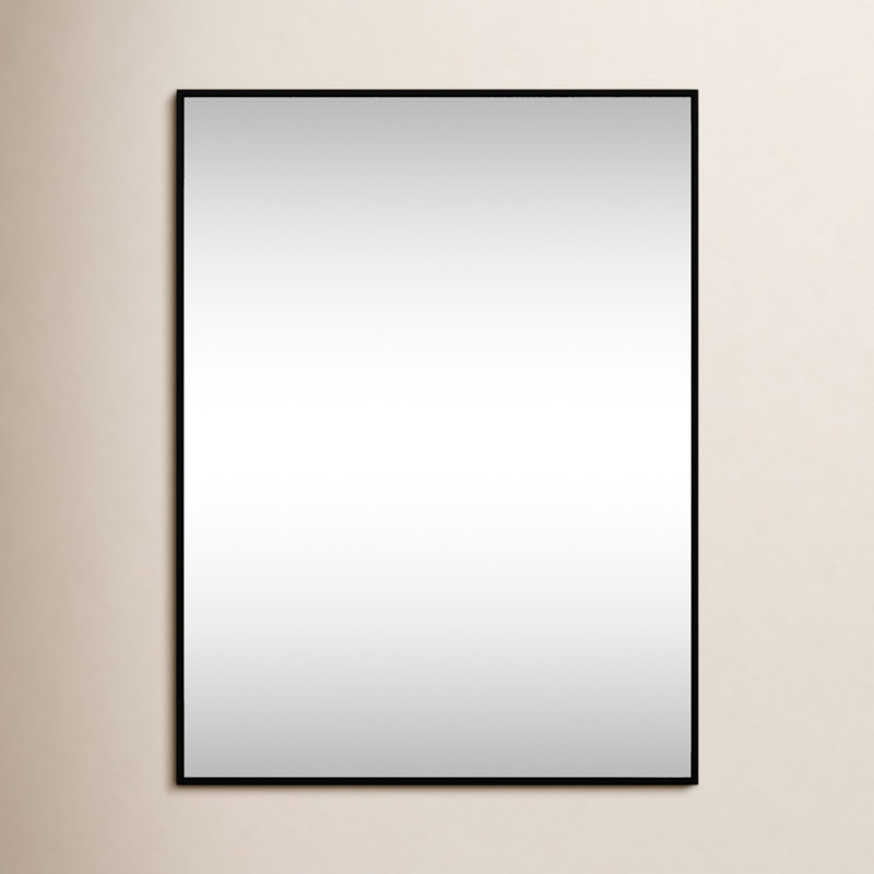 Sabine Metal Rectangle Wall Mirror, 48" x 36", Black