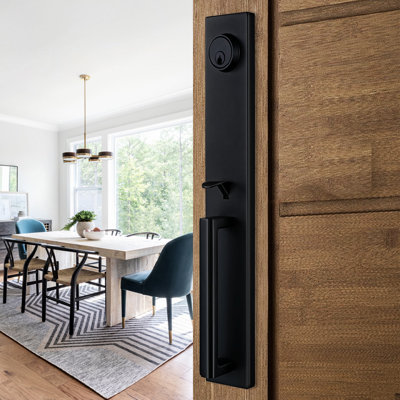 Handle With Lever And Deadbolt Reversible Entry Set